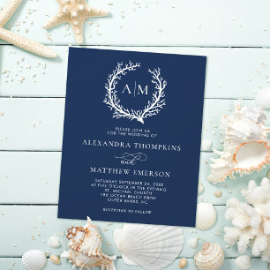 Prospectus 11,4 Cm X 14,2 Cm Budget Nautical Coral Reef Marine Mariage bleu