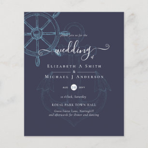 Prospectus 11,4 Cm X 14,2 Cm BUDGET Navires nautiques Mariage de roues