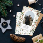 Prospectus 11,4 Cm X 14,2 Cm Budget Noël 1 arche photo aquarelle botanique<br><div class="desc">Budget Joyeux Noël moderne élégante aquarelle séchée botanique floral teintes muettes arc de vacances 1 photo carte de Noël design.</div>