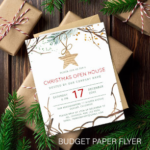 Prospectus 11,4 Cm X 14,2 Cm Budget Noël moderne ouverture maison invitation