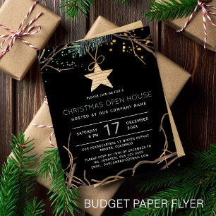 Prospectus 11,4 Cm X 14,2 Cm Budget Noël moderne ouverture maison invitation