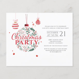 Prospectus 11,4 Cm X 14,2 Cm Budget Noël Red Green Party