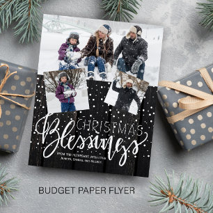 Prospectus 11,4 Cm X 14,2 Cm Budget Noël rustique bois photo hiver vacances