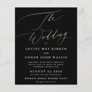 Prospectus 11,4 Cm X 14,2 Cm Budget Onyx Le Mariage Détails en Jaune Doré dos