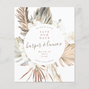 Prospectus 11,4 Cm X 14,2 Cm Budget Pampas Bohème Plage Été sauvez notre date