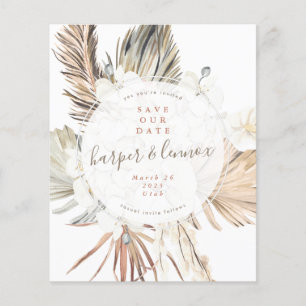 Prospectus 11,4 Cm X 14,2 Cm Budget Pampas Boho Beach Round Enregistrer notre d