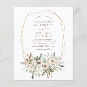 Prospectus 11,4 Cm X 14,2 Cm Budget Pampas Boho Eucalyptus Mariage