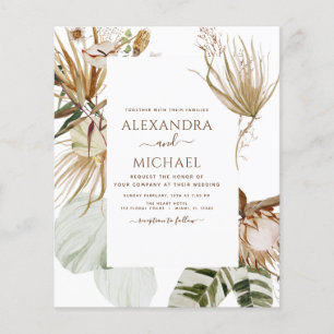 Prospectus 11,4 Cm X 14,2 Cm Budget Pampas Grass Photo Boho Mariage tropical