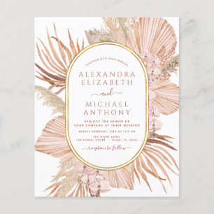 Prospectus 11,4 Cm X 14,2 Cm Budget Pampas Grass Photo Boho Mariage tropical