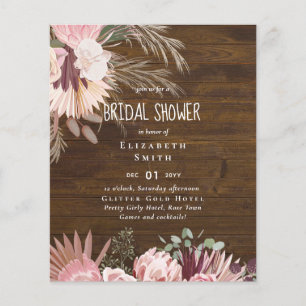 Prospectus 11,4 Cm X 14,2 Cm BUDGET Pampas Grass PHOTO Bridal Shower Invite