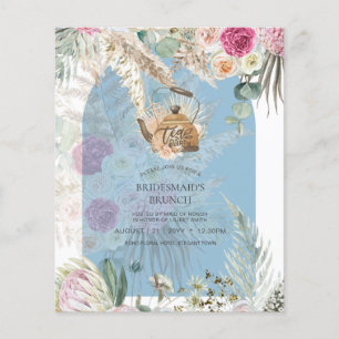 Prospectus 11,4 Cm X 14,2 Cm BUDGET Pampas Rose Bleu Tea Party Douche