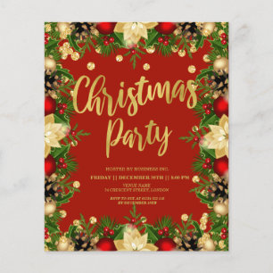Prospectus 11,4 Cm X 14,2 Cm Budget Parties scintillant or Noël Entreprise Invi