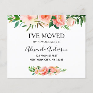 Prospectus 11,4 Cm X 14,2 Cm Budget Pêcher Corail Floral Moving Faire-part