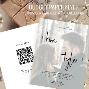 Prospectus 11,4 Cm X 14,2 Cm Budget photo code QR tout en un faire-part de mari