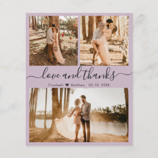 Prospectus 11,4 Cm X 14,2 Cm Budget Photo Collage Lilac Mariage Merci Circulair