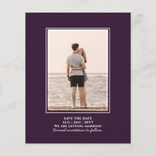 Prospectus 11,4 Cm X 14,2 Cm BUDGET Photo Économisez la date Rose Mariage Viole