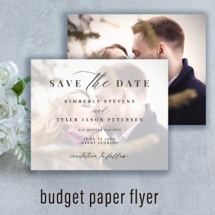 Prospectus 11,4 Cm X 14,2 Cm Budget photo élégant faire-part de mariage date de