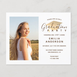 Prospectus 11,4 Cm X 14,2 Cm BUDGET Photo Invitation Parti de graduation