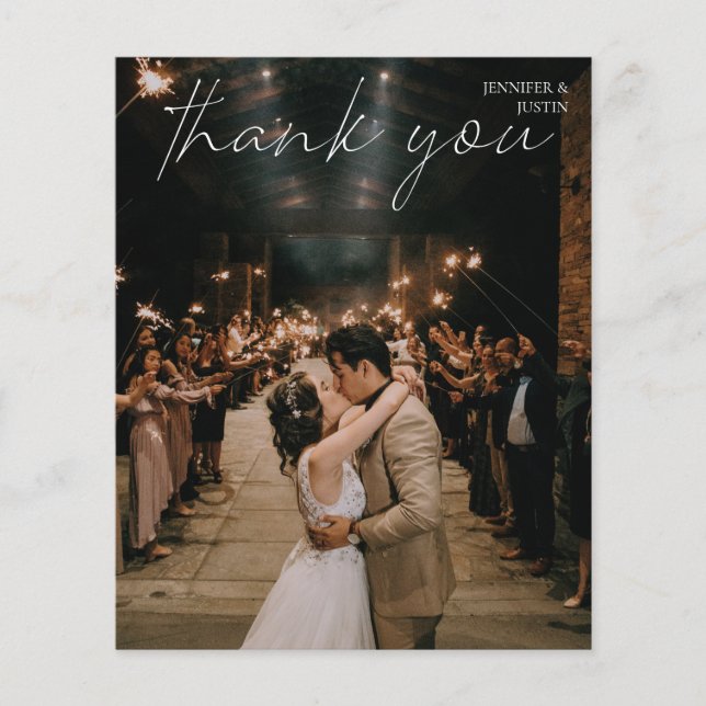 Prospectus 11,4 Cm X 14,2 Cm Budget Photo Moderne Chic Merci d'écriture (Devant)