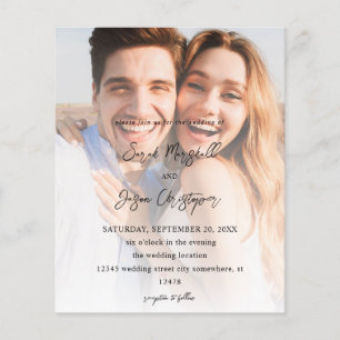 Prospectus 11,4 Cm X 14,2 Cm Budget Photo Moderne Mariage Vertical 7 V2-C