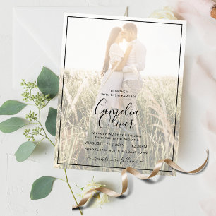 Prospectus 11,4 Cm X 14,2 Cm BUDGET Photo Overlay Terracotta Mariage Invitation
