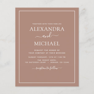 Prospectus 11,4 Cm X 14,2 Cm Budget Photo Terracotta Boho Mariage Flyer simple