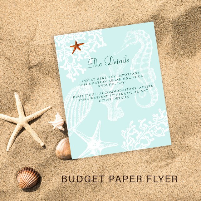 Prospectus 11,4 Cm X 14,2 Cm Budget plage destination mariage détails insérer (Créateur téléchargé)
