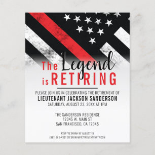 Prospectus 11,4 Cm X 14,2 Cm Budget Pompiers Retraite Ligne rouge Invitation