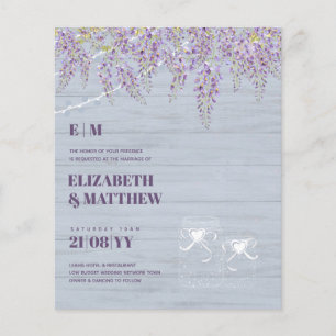 Prospectus 11,4 Cm X 14,2 Cm Budget Purple Wisteria Dusty Blue Mariage
