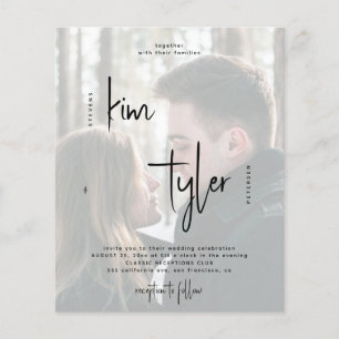 Prospectus 11,4 Cm X 14,2 Cm Budget QR CODE 2 photos faire-part de mariage