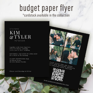 Prospectus 11,4 Cm X 14,2 Cm Budget QR CODE 4 photos faire-part de mariage mode