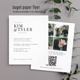 Prospectus 11,4 Cm X 14,2 Cm Budget QR CODE 4 photos faire-part de mariage mode
