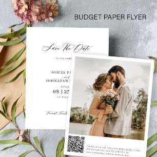 Prospectus 11,4 Cm X 14,2 Cm Budget QR code photo mariage enregistrer la date