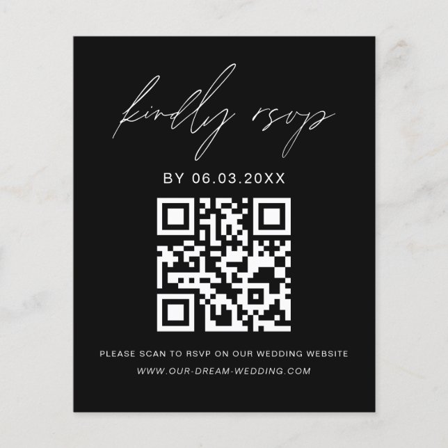 Prospectus 11,4 Cm X 14,2 Cm Budget QR Code RSVP Mariage (Devant)