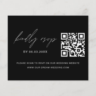 Prospectus 11,4 Cm X 14,2 Cm Budget QR Code RSVP minimaliste Mariage site Web