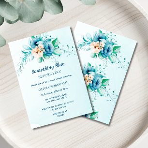 Prospectus 11,4 Cm X 14,2 Cm Budget Quelque Chose Blue Bridal Shower Invitation