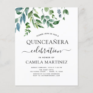 Prospectus 11,4 Cm X 14,2 Cm Budget Quinceanera Printemps Botanique Verdure