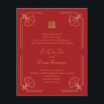 Prospectus 11,4 Cm X 14,2 Cm Budget Red & Gold Double Bonheur Mariage chinois<br><div class="desc">Peut être entièrement customisé pour répondre à vos besoins. © Gorjo Designs. Fait pour vous via la plateforme Zazzle. // Besoin d'aide pour customiser votre design ? Vous avez d'autres idées ? N'hésitez pas à me contacter (Zoe) directement.</div>