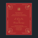 Prospectus 11,4 Cm X 14,2 Cm Budget Red & Gold Double Bonheur Mariage chinois<br><div class="desc">Peut être entièrement customisé pour répondre à vos besoins. © Gorjo Designs. Fait pour vous via la plateforme Zazzle. // Besoin d'aide pour customiser votre design ? Vous avez d'autres idées ? N'hésitez pas à me contacter (Zoe) directement.</div>