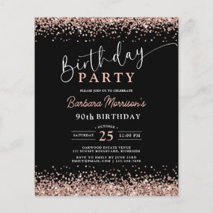 Prospectus 11,4 Cm X 14,2 Cm Budget Rose Gold Noir N'importe quel âge 90e anniv
