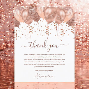 Prospectus 11,4 Cm X 14,2 Cm Budget Rose Gold Rose Ballons 21e fête d'anniversa