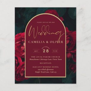 Prospectus 11,4 Cm X 14,2 Cm BUDGET Roses rouges forêt verte Mariage d'hiver IN