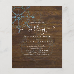 Prospectus 11,4 Cm X 14,2 Cm BUDGET Roue de gouvernail de bateau pour mariage