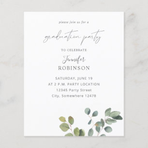 Prospectus 11,4 Cm X 14,2 Cm Budget Rustic Eucalyptus Duo 2 Graduation Party