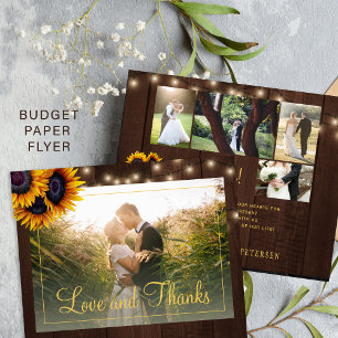 Prospectus 11,4 Cm X 14,2 Cm Budget rustique 5 collage de photos mariage remerc