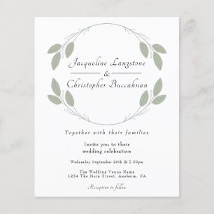 Prospectus 11,4 Cm X 14,2 Cm Budget Rustique Eucalyptus Invitations de mariage
