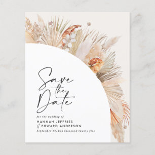 Prospectus 11,4 Cm X 14,2 Cm budget rustique pampas herbe mariage enregistrer l