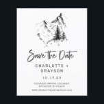 Prospectus 11,4 Cm X 14,2 Cm Budget Rustique Wilderness Enregistrer la date Inv<br><div class="desc">Budget Rustic Wilderness Save the Date Invitation présente une montagne majestueuse illustrée à la main et des pins à feuillage persistant avec typographie manuscrite. Enregistrer la date fait partie d'une collection.</div>