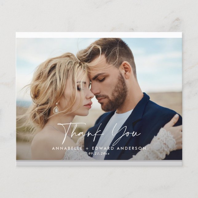 Prospectus 11,4 Cm X 14,2 Cm Budget Script photo mariage merci teracotta (Devant)