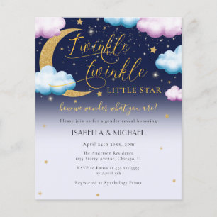 Prospectus 11,4 Cm X 14,2 Cm Budget Sexe Révéler Twinkle Twinkle Little Star